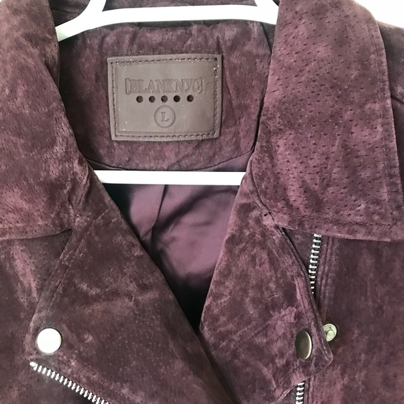 Blank NYC burgundy suede moto jacket L - Picture 5 of 8